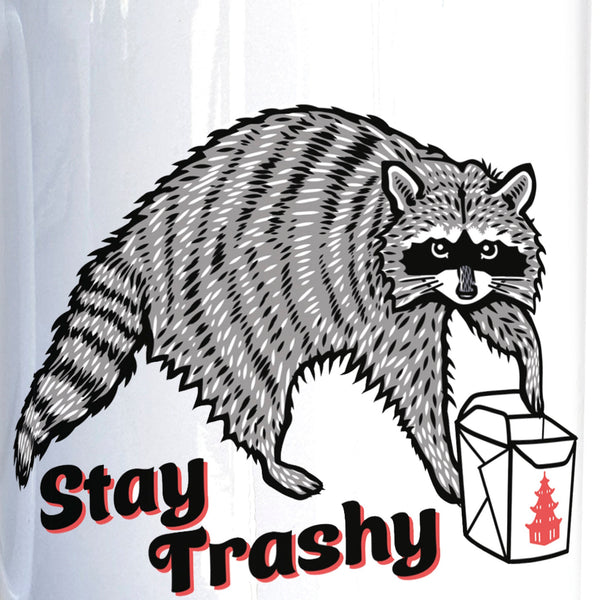 Stay Trashy Raccoon Coffee Mug - 15 Oz Heavy - Duty Ceramic - Mug - Two Little Fruits - Two Little Fruits