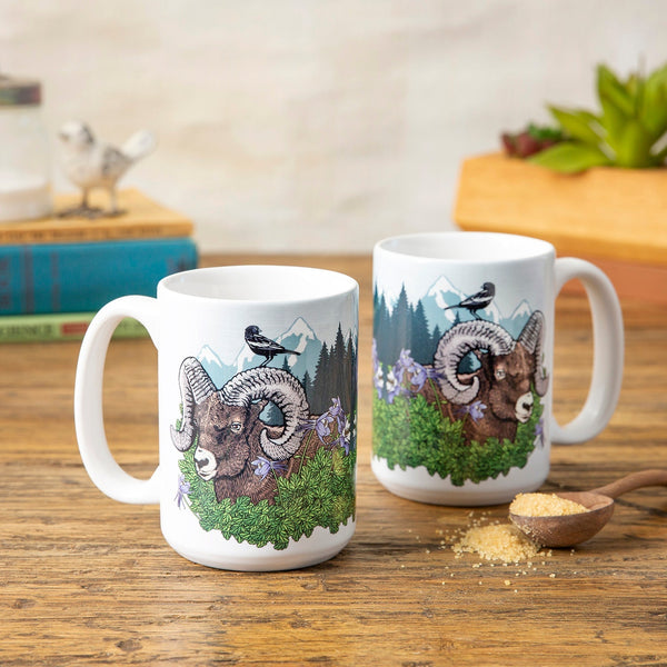 15 Oz Bighorn Sheep Mug - Stylish Ceramic Cup for Coffee and Tea Lovers, Dishwasher Safe - Mug - Two Little Fruits - Two Little Fruits