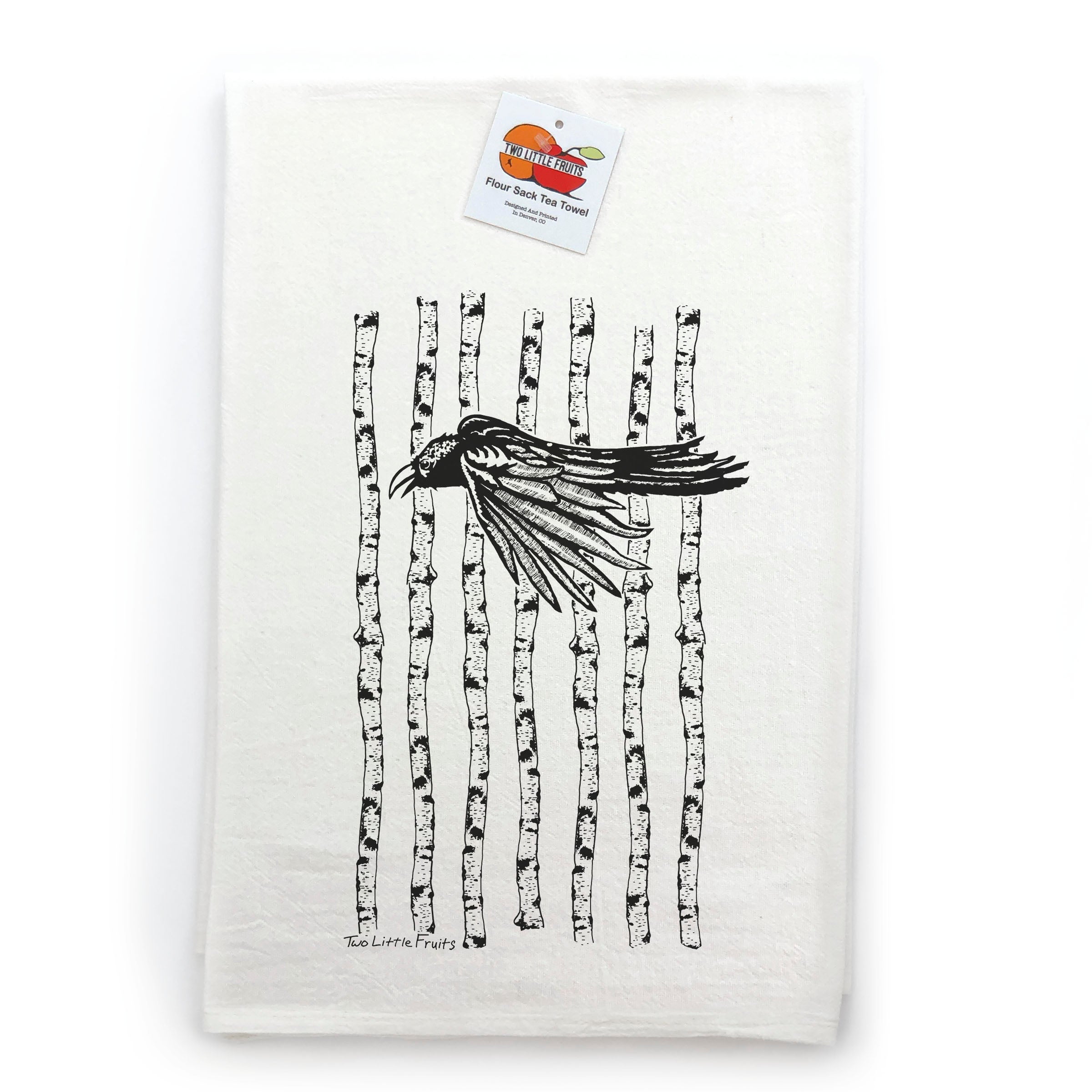 Crow Flour Sack Tea Towel-Tea Towels-Two Little Fruits