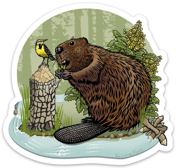 Beaver Sticker-Sticker-Two Little Fruits