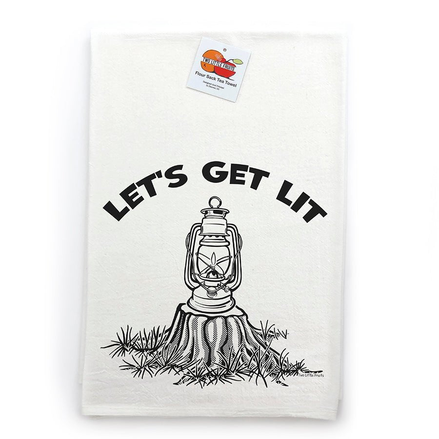 Let's Get Lit Cotton Tea Towel-Tea Towels-Two Little Fruits