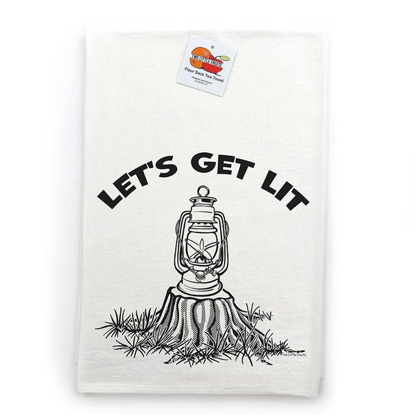 Let's Get Lit Cotton Tea Towel-Tea Towels-Two Little Fruits