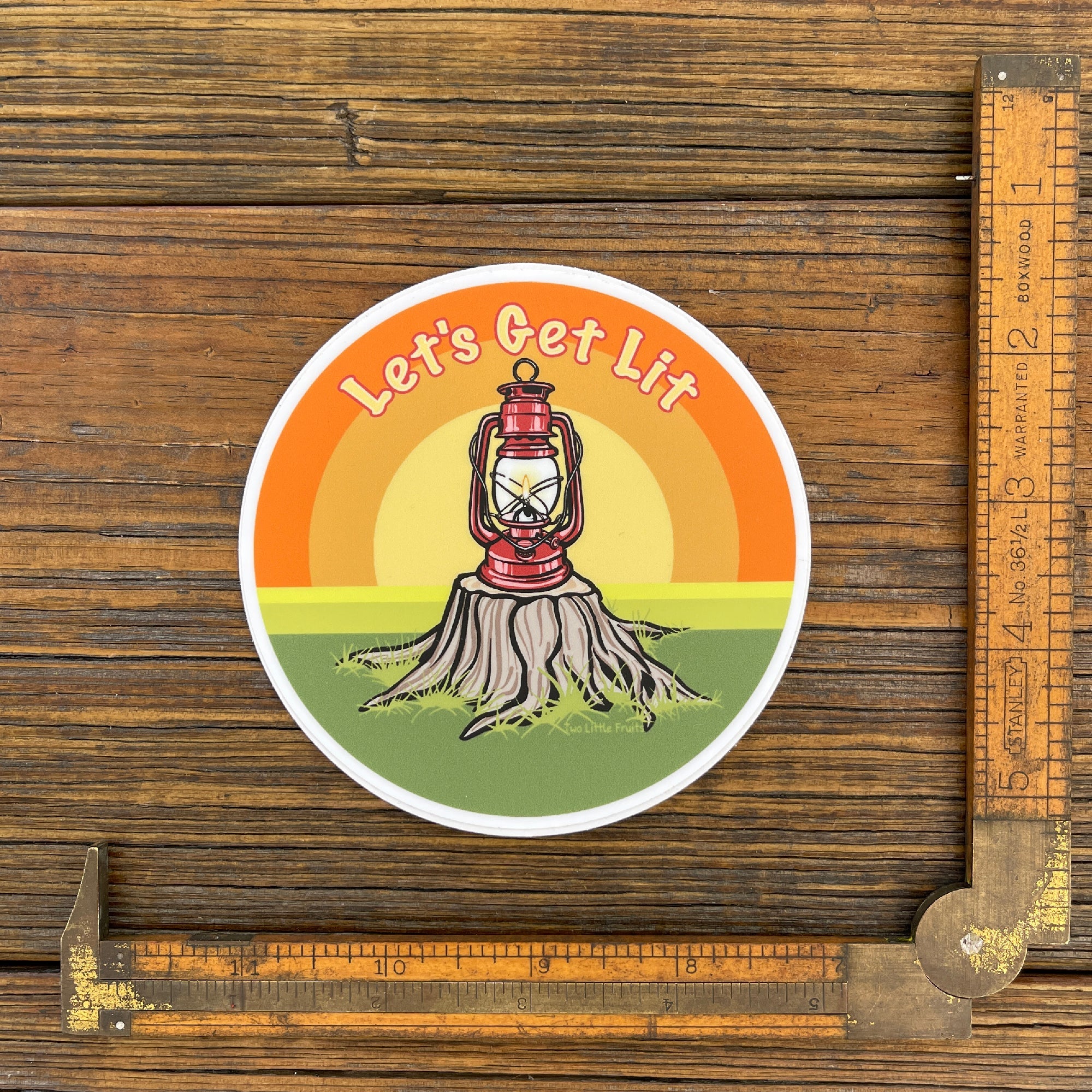 Let's Get Lit Camp Lantern Sticker, Sticker - Two Little Fruits