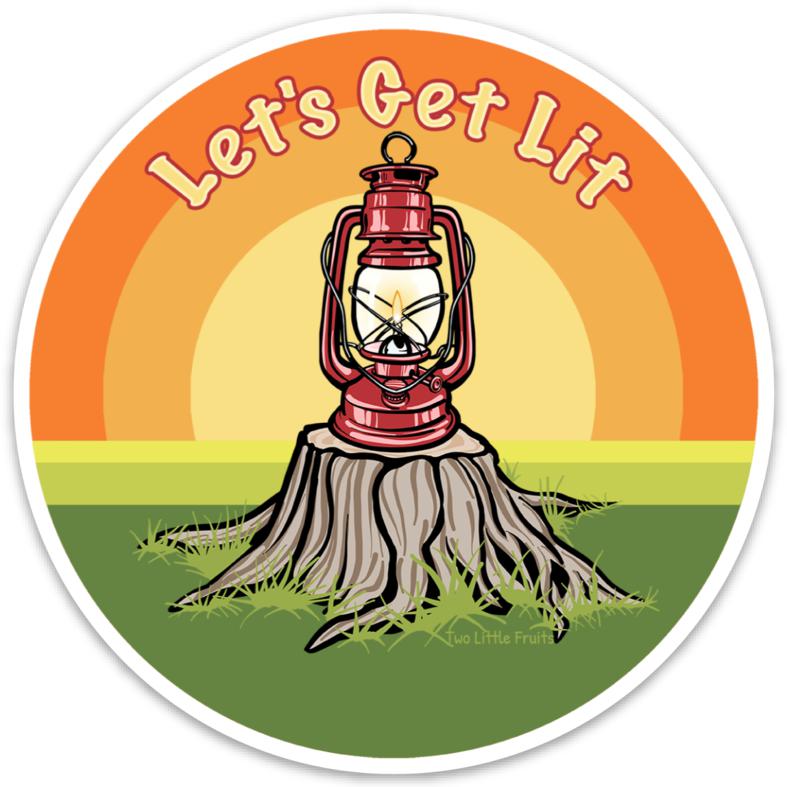 Let's Get Lit Camp Lantern Sticker-Sticker-Two Little Fruits