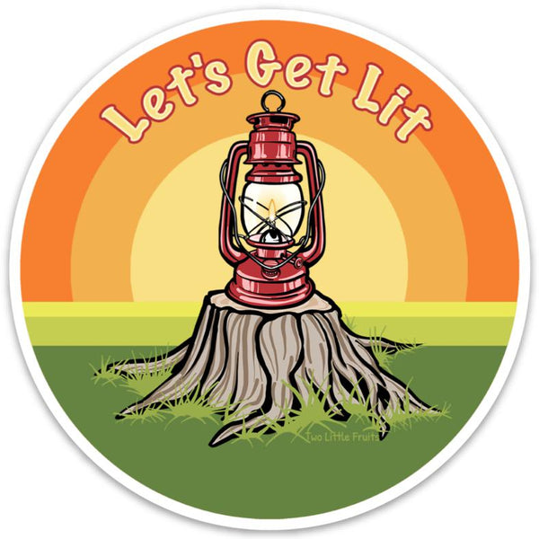 Let's Get Lit Camp Lantern Sticker-Sticker-Two Little Fruits