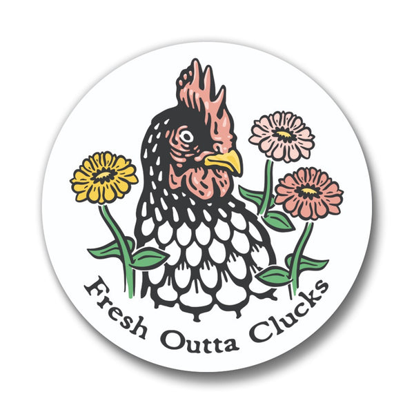 Chicken Button Pin | Fresh Outta Clucks - Button Pins - Two Little Fruits - Two Little Fruits