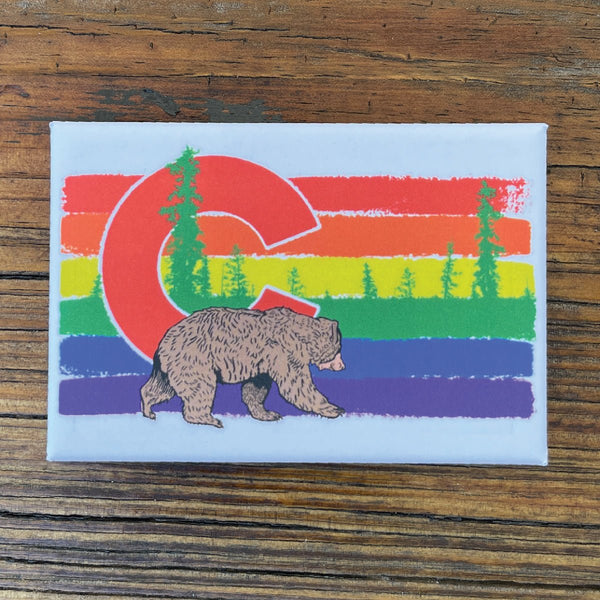 Colorado Rainbow Bear Fridge Magnet - Fridge Magnets - Two Little Fruits - Two Little Fruits