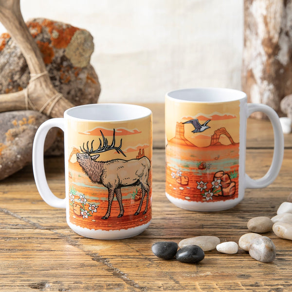 Elk Coffee Mug – 15 Oz. Ceramic Mug, Dishwasher & Microwave Safe, Perfect Gift for Coffee Lovers - Mug - Two Little Fruits - Two Little Fruits