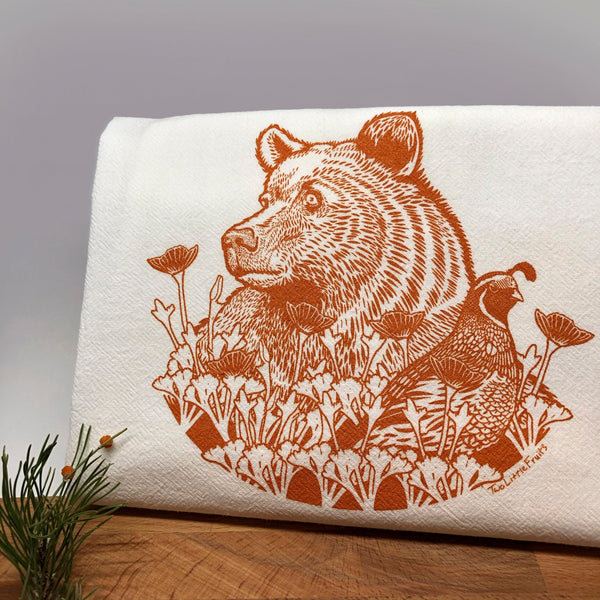 Grizzly Bear Kitchen Towel - Two Little Fruits