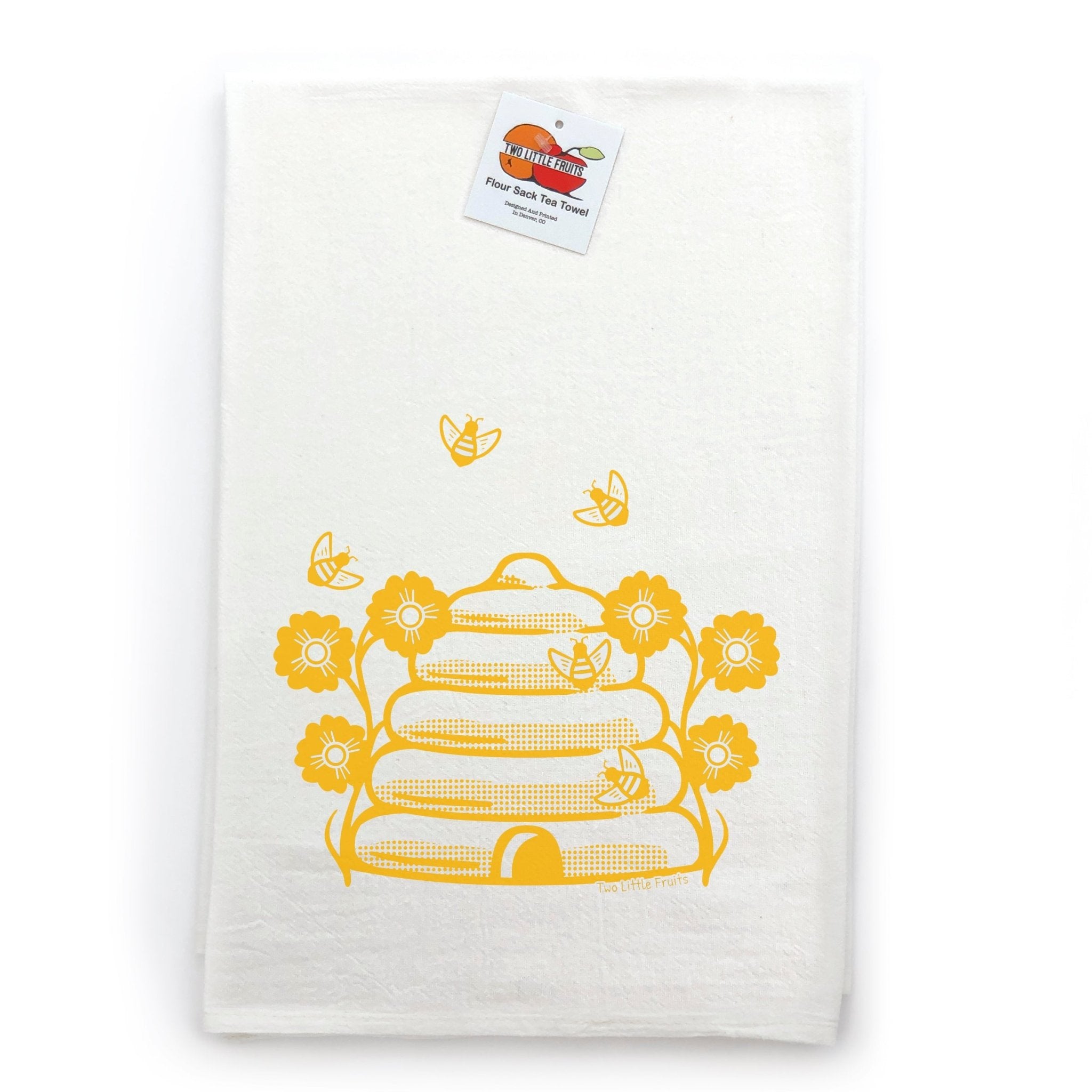Honeybee Yellow Kitchen Towel - Two Little Fruits