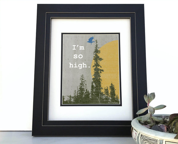 I'm So High Bird Art Print - Paper Prints - Two Little Fruits - Two Little Fruits