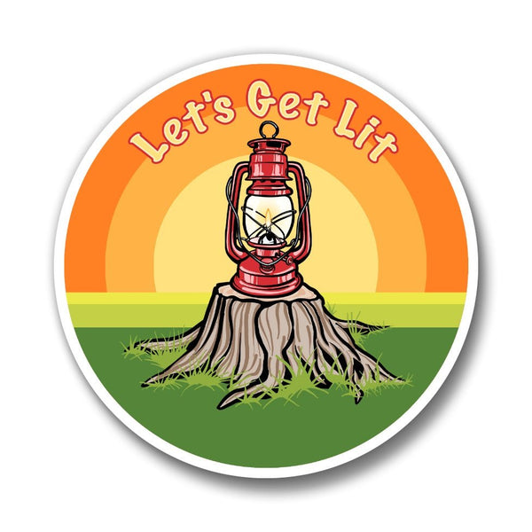 Let's Get Lit Camping Lantern Button Pin - Button Pins - Two Little Fruits - Two Little Fruits