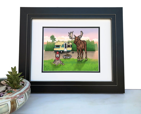 Moose In Boots Art Print - Paper Prints - Two Little Fruits - Two Little Fruits