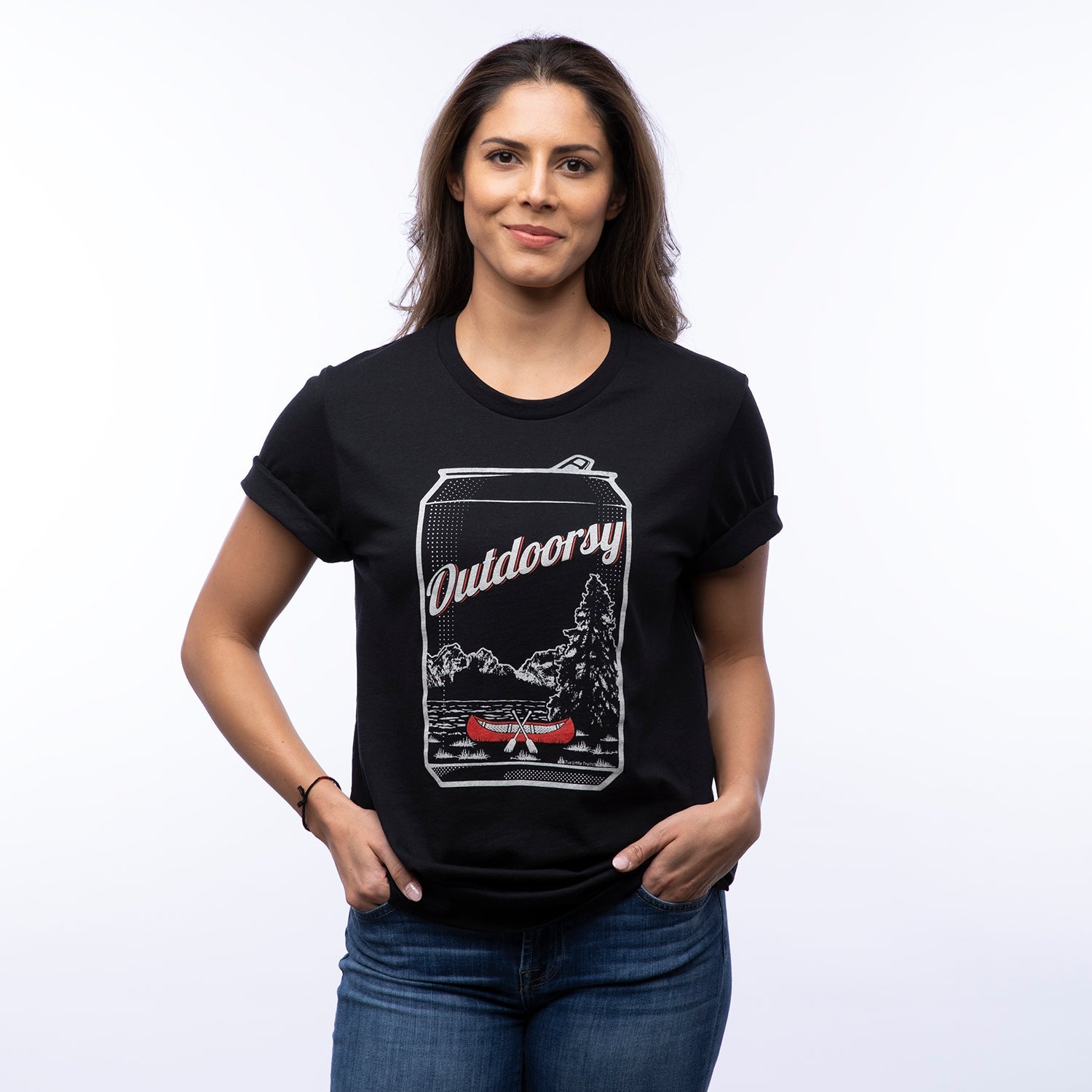 Outdoorsy Beer Can Tee | Black - Two Little Fruits