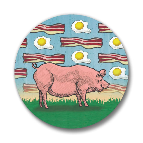 Pig and Bacon Button Pin - Button Pins - Two Little Fruits - Two Little Fruits