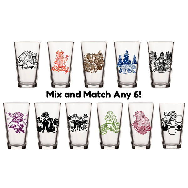 Pint Glass Sets | Mix and Match any 6 Beer Glasses - Pint Glass - Two Little Fruits - Two Little Fruits