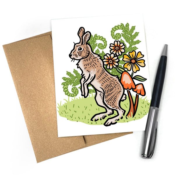 Rabbit Blank Greeting Card - Greeting Cards - Two Little Fruits - Two Little Fruits