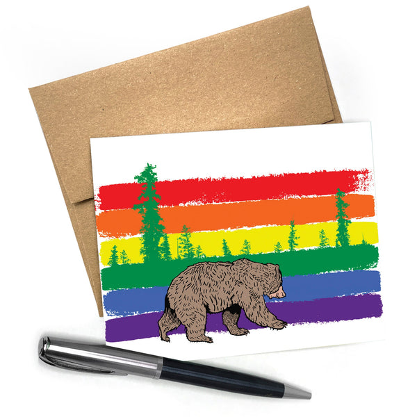 Rainbow Bear Greeting Card - Greeting Cards - Two Little Fruits - Two Little Fruits
