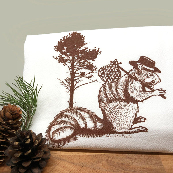 Squirrel Tea Towel - Two Little Fruits
