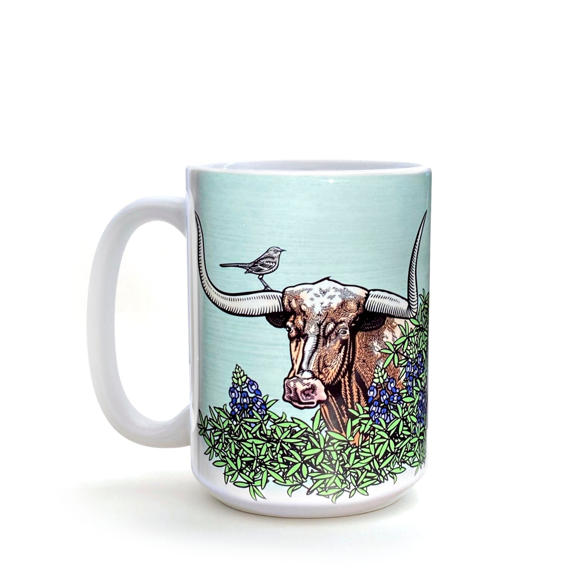 Texas Longhorn Coffee Mug - 15 Oz Heavy - Duty Ceramic, Dishwasher & Microwave Safe - Mug - Two Little Fruits - Two Little Fruits