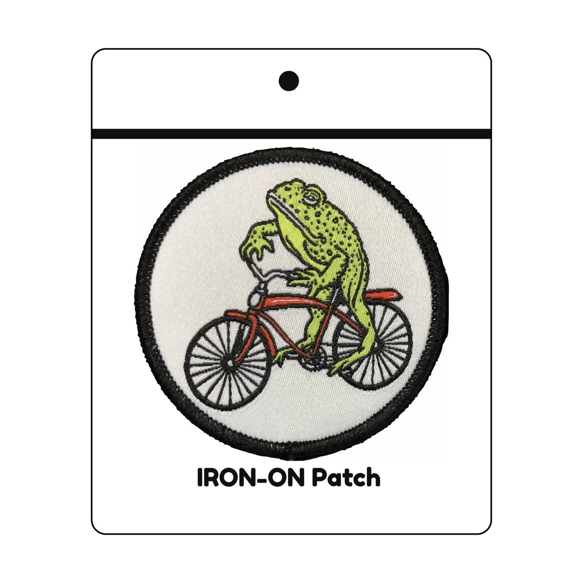 Frog woven iron-on patch by Two Little Fruits