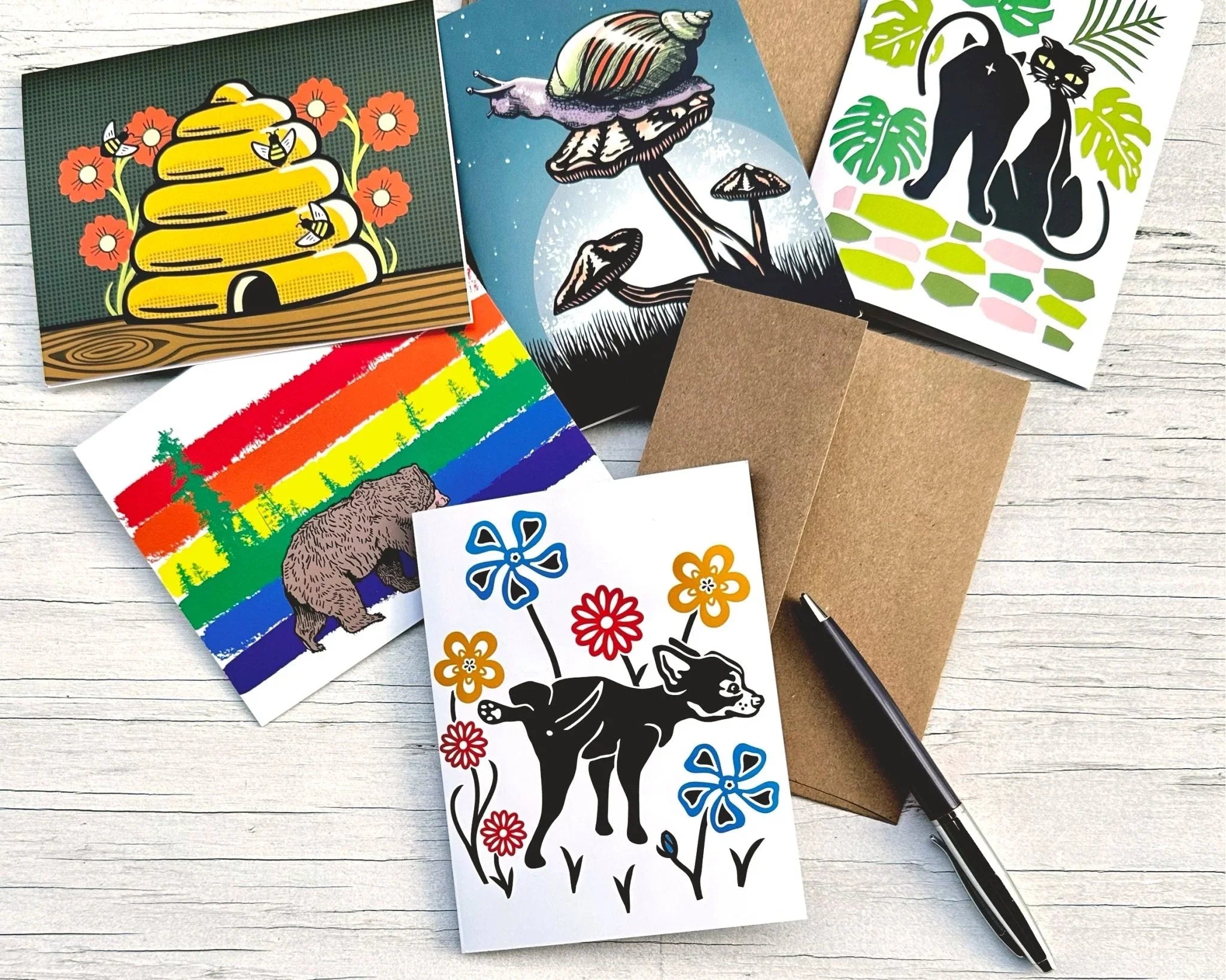 Unique Greeting Cards with Whimsical Designs - Two Little Fruits