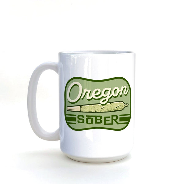 15 Oz Ceramic Coffee Mug - Oregon Sober Cannabis Mug - Mug - Two Little Fruits - Two Little Fruits