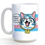 15 Oz Trans Youth Support Mug - Hand - Illustrated Ceramic Design for Everyday Use - Mug - Two Little Fruits - Two Little Fruits