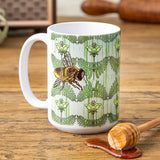 Custom: Bee Illustrated Ceramic Mug – 15oz