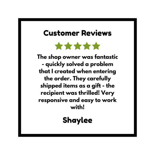 a sign that says customer review with five stars