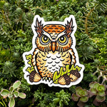 3 - Inch Durable Vinyl Owl Sticker - Weatherproof, Scratch - Resistant Design for Owl Lovers - Sticker - Two Little Fruits - Two Little Fruits