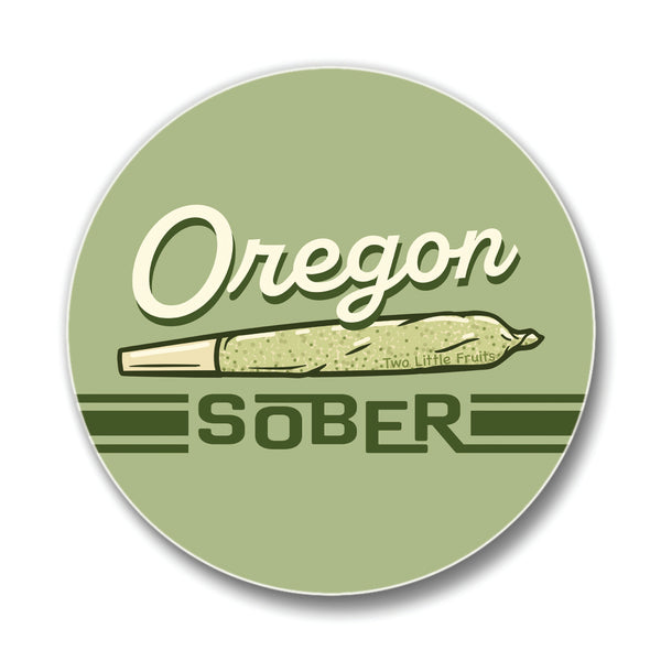 Close-up of the Oregon Sober Cannabis Drink Coaster, emphasizing its vibrant design, an ideal pick among funny coffee table coasters.