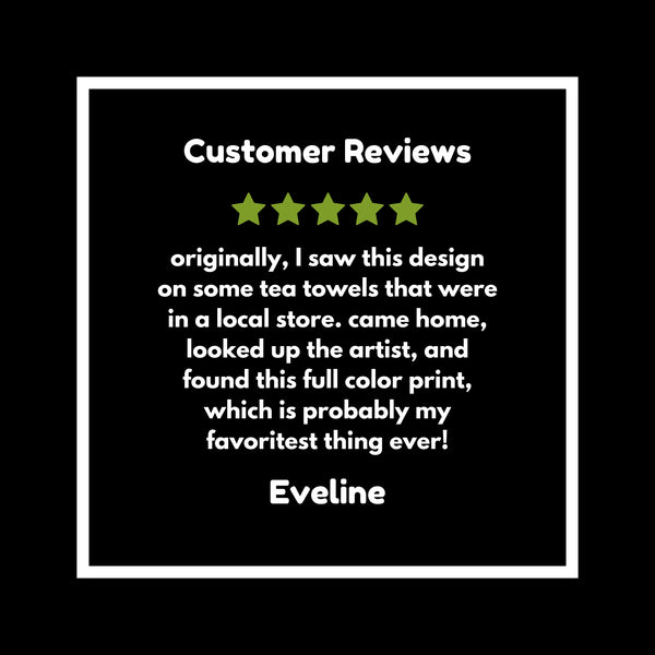 Another customer review praising the colorful owl coffee mug design, loved for its artistic appeal and quality.
