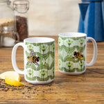 Custom: Bee Illustrated Ceramic Mug – 15oz