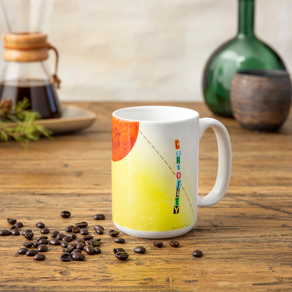 Space Cat Coffee Mug – 15 Oz Ceramic Cup