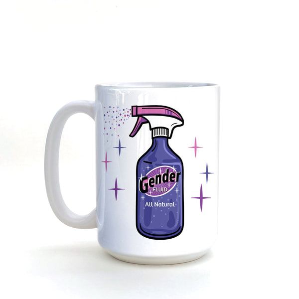 GenderFluid Unique HandIllustrated Coffee Mug – 15 Oz Ceramic Cup
