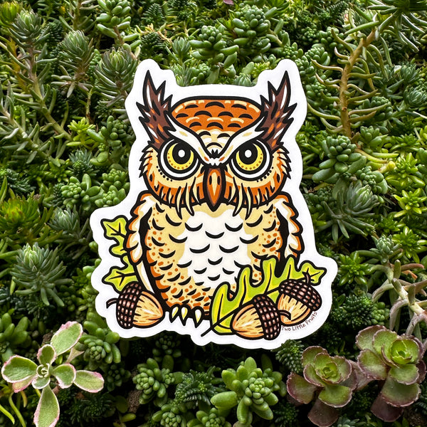 Durable Horned Owl Sticker