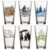 Unique Beer Glass Gift Set - Mix And Match 6 Animal 16 Oz Pint Glasses