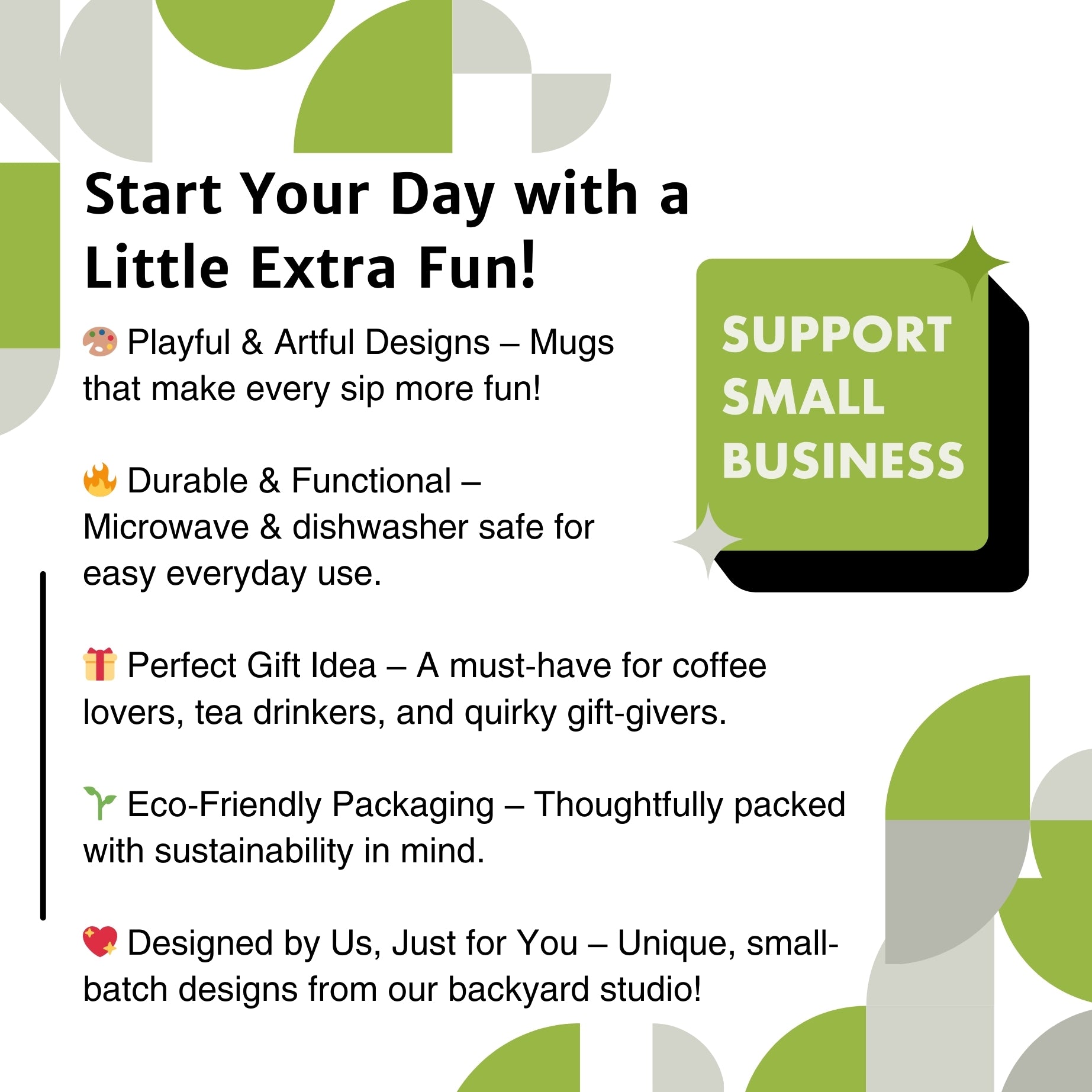Stylish promotional graphic highlighting the features of the goat coffee mug, emphasizing its playful design and functional qualities, perfect for gifting and supporting small businesses.