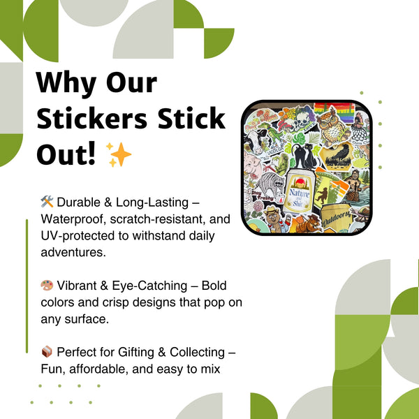 An engaging graphic explaining the benefits of stickers with a focus on durability and vibrant designs, featuring the Lesbian Heart Scissors Sticker as a prime example of creative lesbian pride stickers perfect for gifting and self-expression.