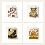 Swedish Dishcloth Set of 4 — Birds & Pollinators Kitchen Gift Set bundle
