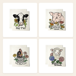 Swedish Dishcloth Set of 4 — Farm Animal Kitchen Gift Set bundle