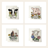 Swedish Dishcloth Set of 4 — Farm Animal Kitchen Gift Set bundle