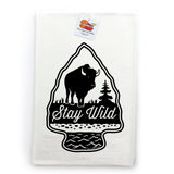 Stay Wild Buffalo Cotton Tea Towel – Eco-Friendly, Screen Printed Kitchen Towel
