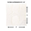 Dimensions of the Hay Y’all Cotton Tea Towel, measuring approximately 28” x 29”, showcasing its ample size for kitchen use.