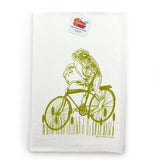 Adorable Frog Tea Towel - Eco - Friendly, 100% Cotton, Vintage Cruiser Bicycle Design, Handmade in USA - Tea Towels - Two Little Fruits - Two Little Fruits