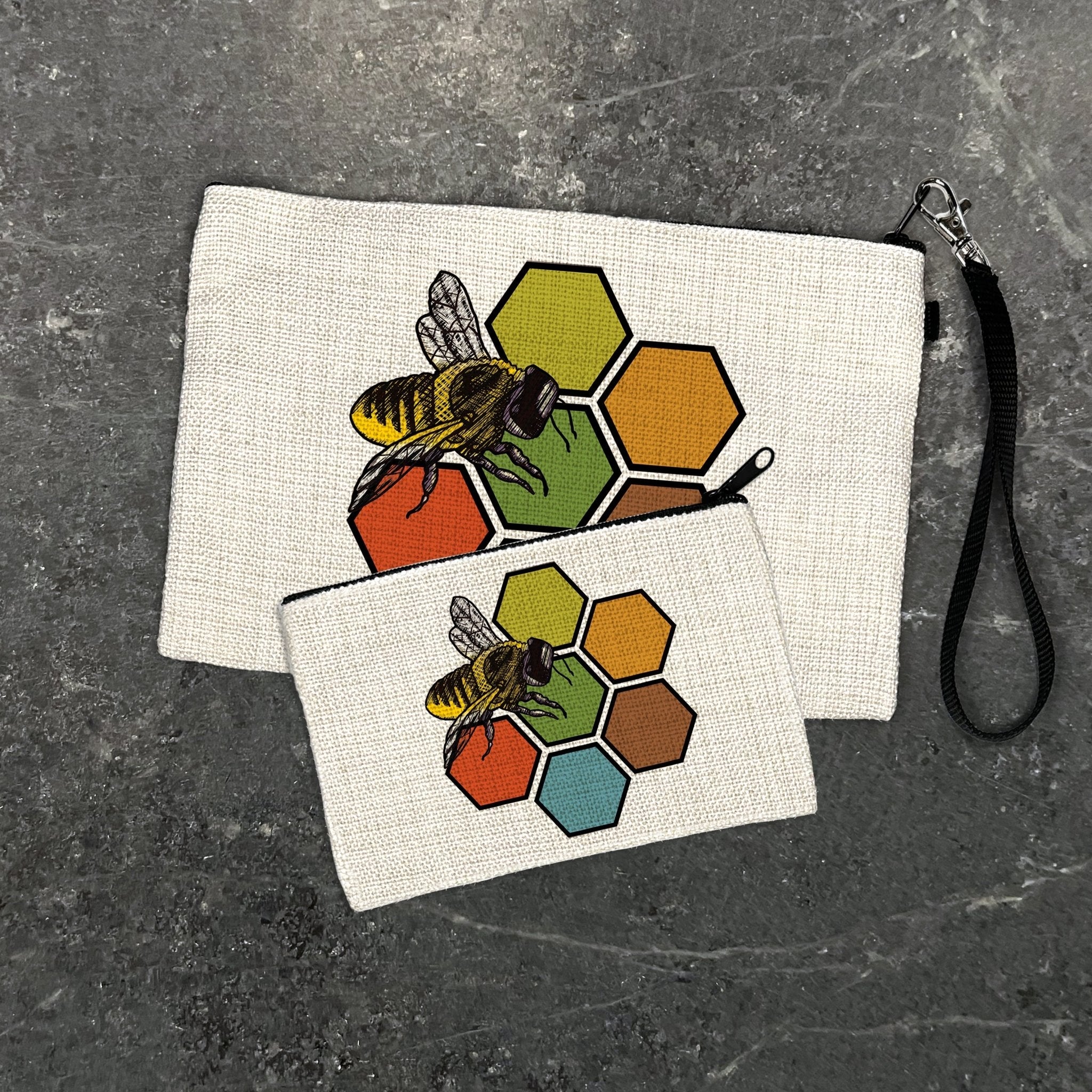 Adorable Honeybee Zipper Pouch – Stylish Organizers for Travel, Cosmetics, & More! - Zipper Pouches - Two Little Fruits - Two Little Fruits