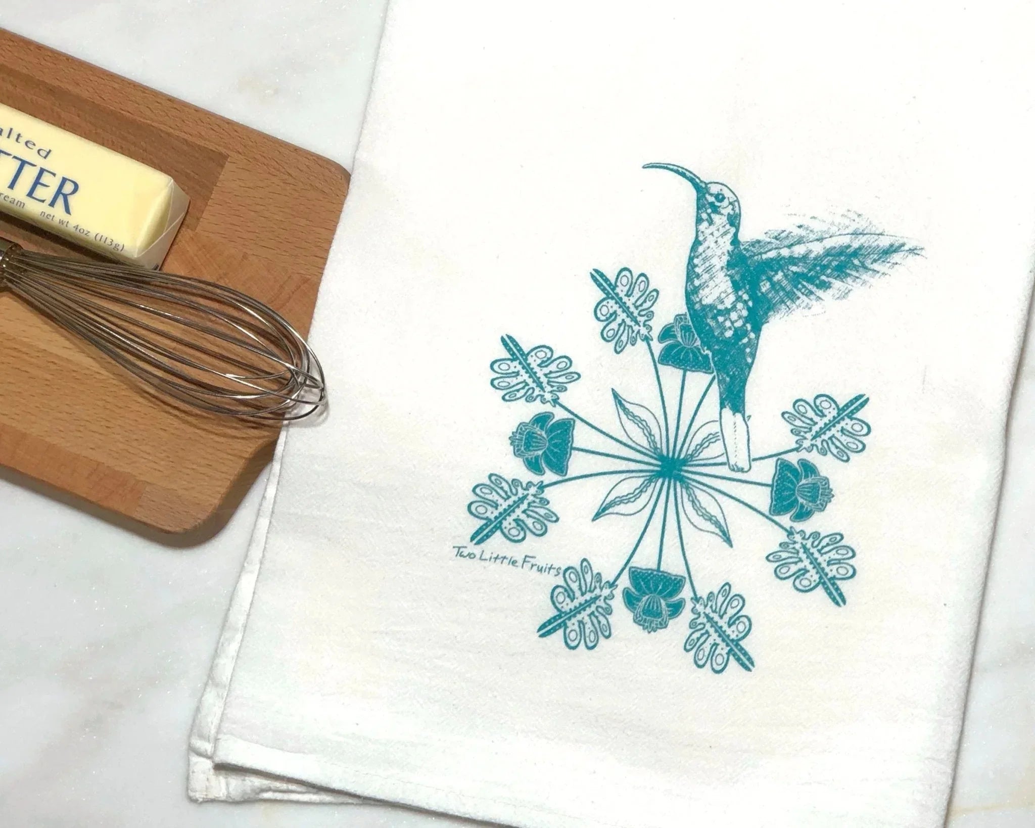 Adorable Hummingbird Tea Towel - 100Cotton, Eco - Friendly, Hand - Illustrated - Tea Towels - Two Little Fruits - Two Little Fruits