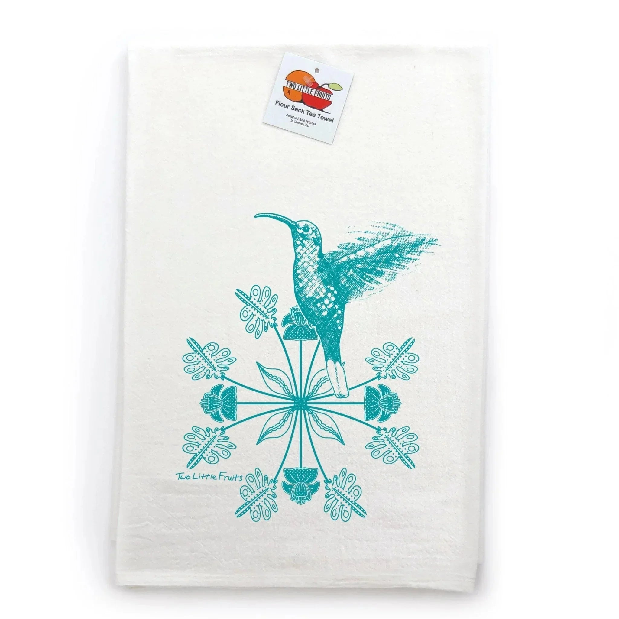 Adorable Hummingbird Tea Towel - 100Cotton, Eco - Friendly, Hand - Illustrated - Tea Towels - Two Little Fruits - Two Little Fruits