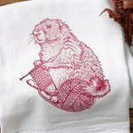 Knitting Design illustrated tea towel by Two Little Fruits
